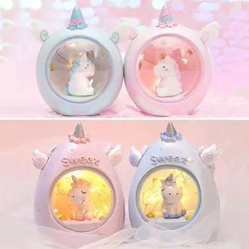 

Unicorn LED Night Light For Children Baby Kids Bedside Lamp Children Toy Animal Bedroom Decor Lighting Birthday gift