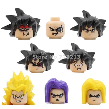 

Cartoon Dragon Ball Z Figure Head Son Goku Face Broli Burdock Gogeta Vegeta Building Blocks Model Bricks Kits Toys