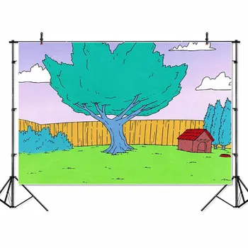 

Vinyl Spike Dog Pet House Garden Lovely Cartoon Pet Photography studio Backgrounds professional indoor Photo Backdrops