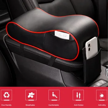 

2020 Car Leather Central Armrest Pad Arm Rest Box Mat Cover for seat altea honda accord 2003 2007 dodge journey volvo s80 mazda