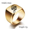 New Mens Rings With Letter Stamp Fashion Gold 18mm Male Stainless Steel Initial Jewelry Wide Ring for Man Party Accessories ► Photo 3/6