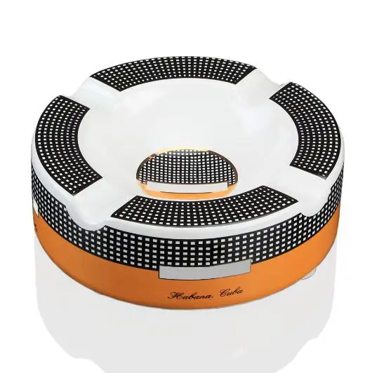 GALINER Cenicero portatil de cigarros COHIBA Cenicero de ceramica para el hogar de lujo para tabaco 4 posa bandeja de - Цвет: GALINER
