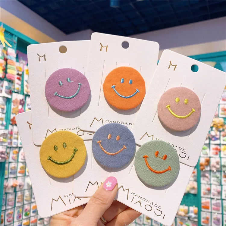 120.0¥ 26% OFF|女の子のためのファブリックヘアピン,ピン,ハート,バンガー,韓国語,笑顔,新しいコレクショ...
