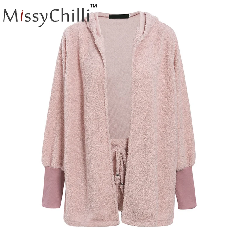 MissyChilli вязаный повседневный комплект из двух предметов короткий комбинезон и комбинезон для женщин осенний мягкий теплый комбинезон зимний женский однотонный комбинезон