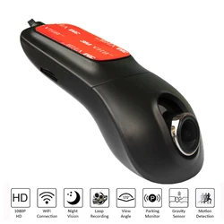 Caméra de tableau de bord DVR pour voiture, 1080P Full HD, WiFi, enregistreur vidéo automatique, détecteur de mouvement, moniteur de stationnement 24H, Vision nocturne, capteur G 