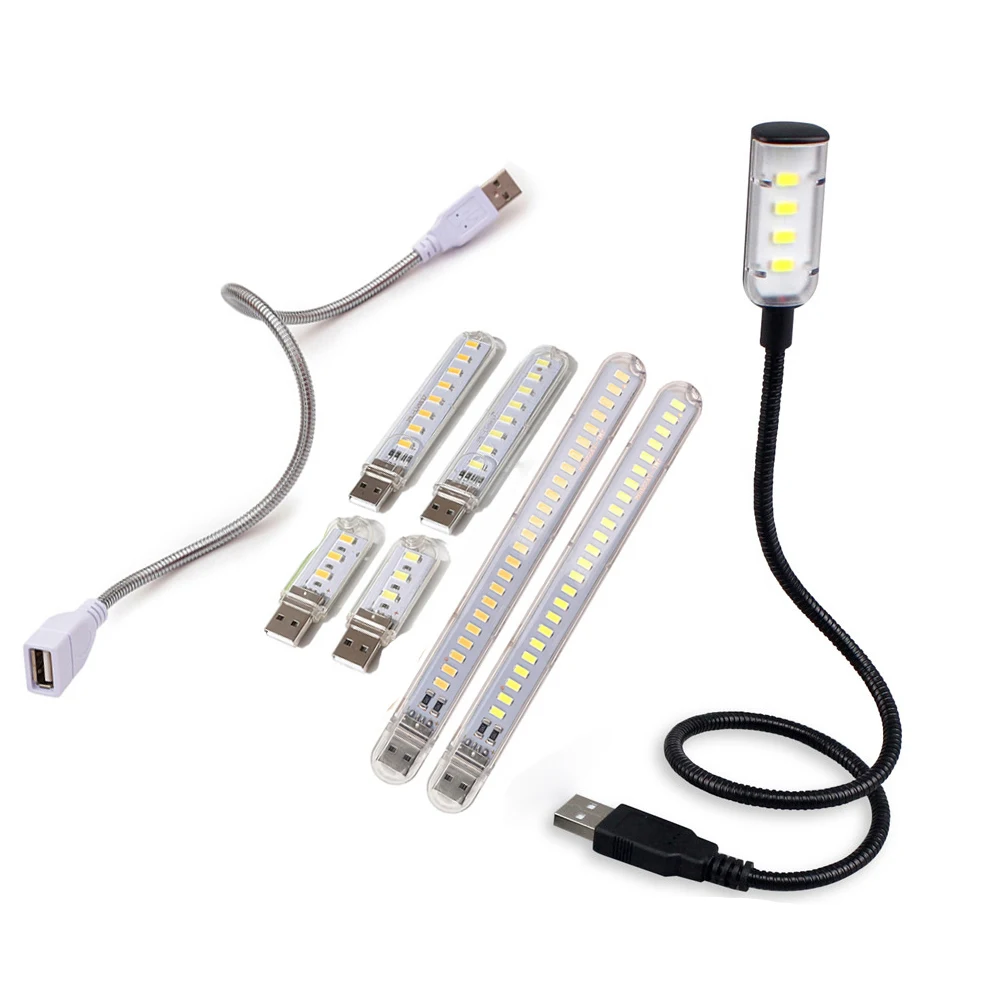 Портативный светодиодный ночник Mini USB 5 В 3 4 8 24 светильник SMD 5730 настольная лампа