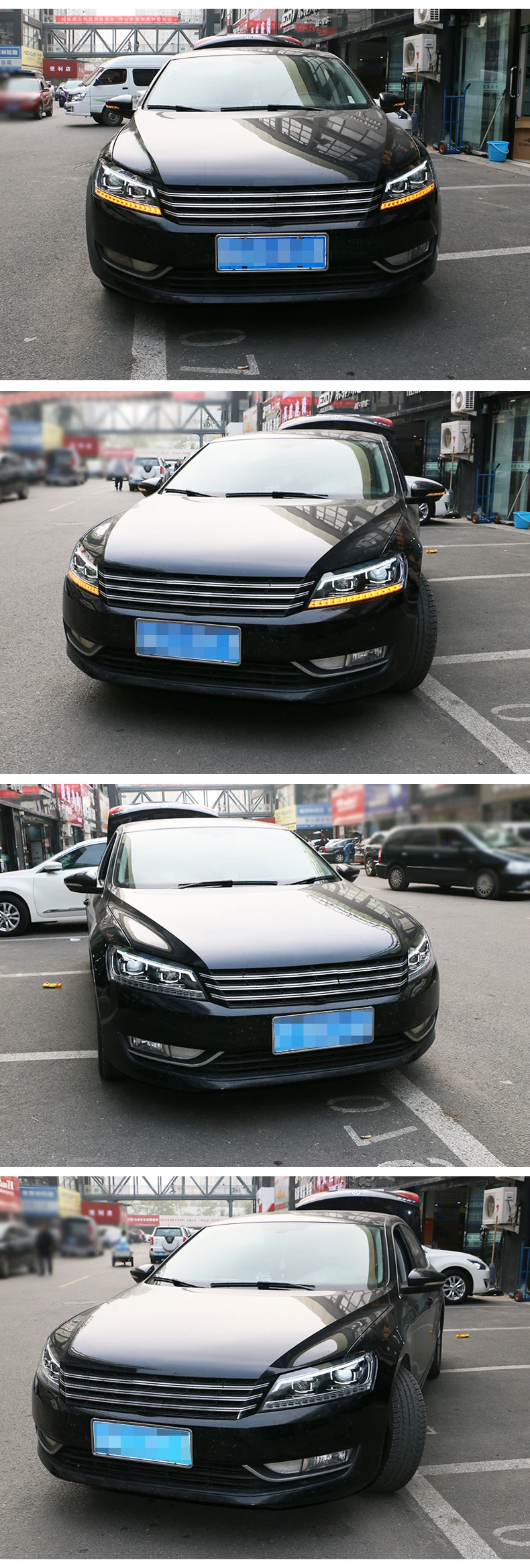 Светодиодная лента головная лампа для VW Passat B7 фары в сборе 2011- Биксеноновые линзы проектора двойной луч HID комплект
