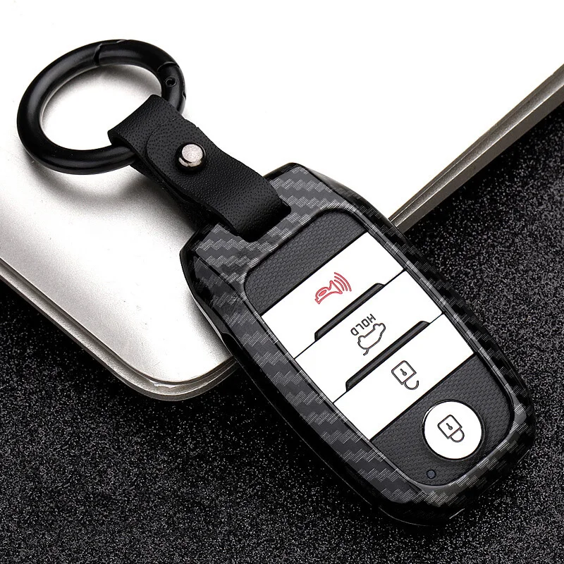 Брелок для ключей Автомобильный ключ чехол защитный чехол кольцо из углеродного волокна черный Замена
