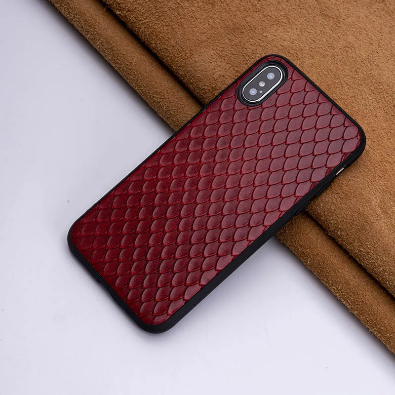 Тип яловая рыбья чешуя чехол для телефона для IPhone X XS Max XR для Apple 5 5S SE 6 6S 7 8 Plus защитный чехол для телефона - Цвет: Red