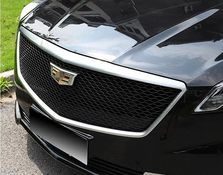 Для Cadillac xts 2018 Передняя решетка гриль ABS Материал черный передний бампер сотовый