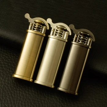 

Retro Free Fire Flint Lighter Grinding Wheel Flint Brass Kerosene Compact Lighter Cigarette Gasoline Windproof Gadgets For Men