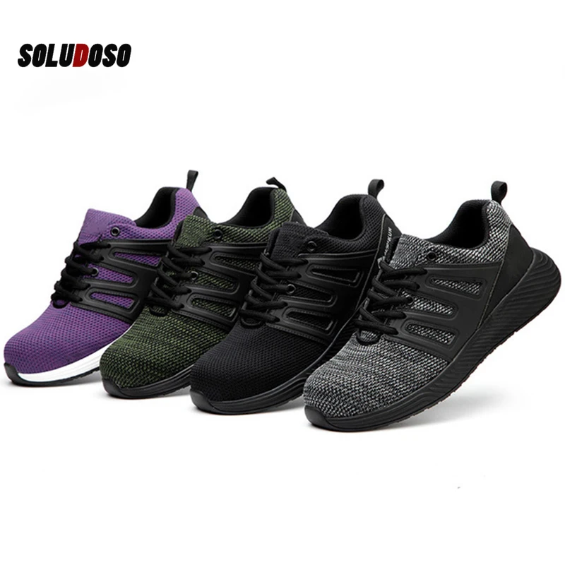 

Steel Toe Work Women Work Boots For Women Mesh Lightweight Breathable Anti-smashing Non-slip Protective Safety Shoes Boots