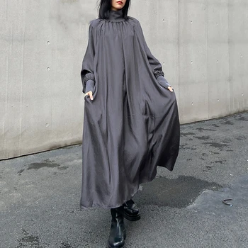 

SeeBeautiful Large Size Dress Female Turtleneck Long Sleeve Dressses Simple New Fashion 2020 Autumn Women M041