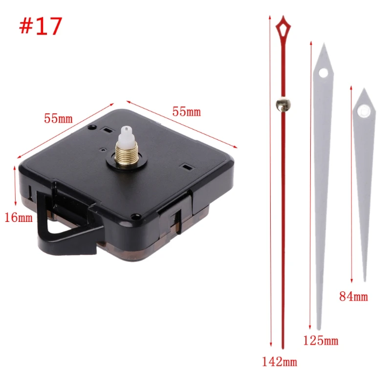 42 Styles Silent Large Wall Clock Quartz Clock Movement Mechanism Hands Wall Repair Tool Parts Silent Kit Set DIY Black Pointer