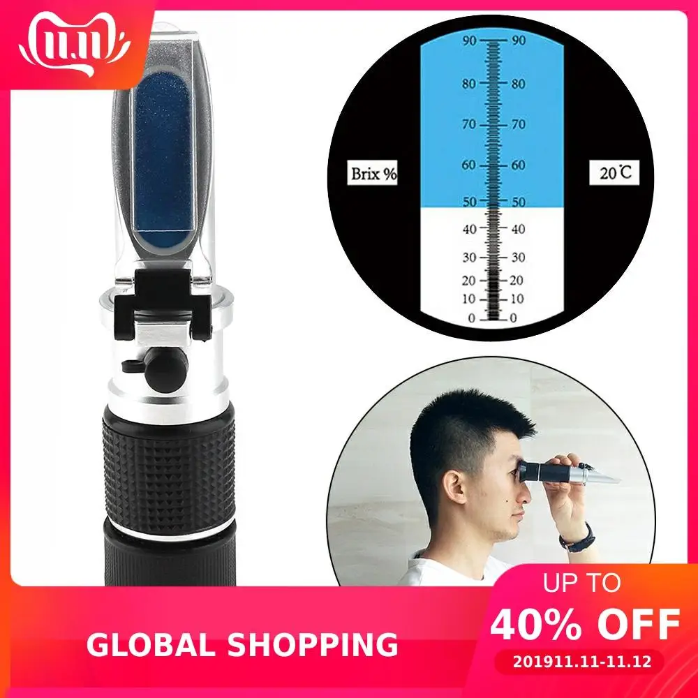 Сахар пиво фруктовый сахаромер тест оптический 0 90% БРИКС RHB 90ATC ручной