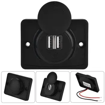

12-24V Dual USB Motorcycle 3.1 Car Cigarette Lighter Charger Socket Outlet Power Adapter Waterproof high quality spare with blue