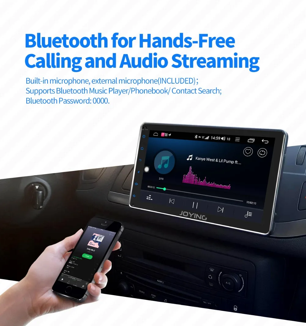 Perfect JOYING one din car radio player 4GB RAM 64GB ROM 7 inch universal car multimedia support 4G DSP autoradio GPS Navi with free OBD 16