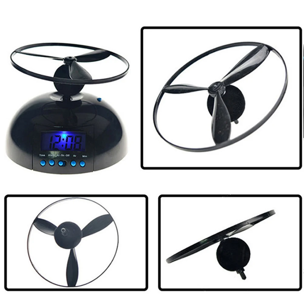 Alarm Clock Digital Lazy Helicopter LED Display Loud Flying Annoying ABS Bedroom Screw-Propeller Snooze Gift Backlight Gift
