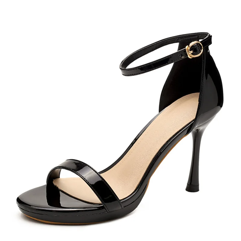 

9933-9 Summer 2019 New Style High Heel Shoes Women's Pointed Toe Thin Heeled Straight-line Buckle GIRL'S Sandals Sexy Versatile