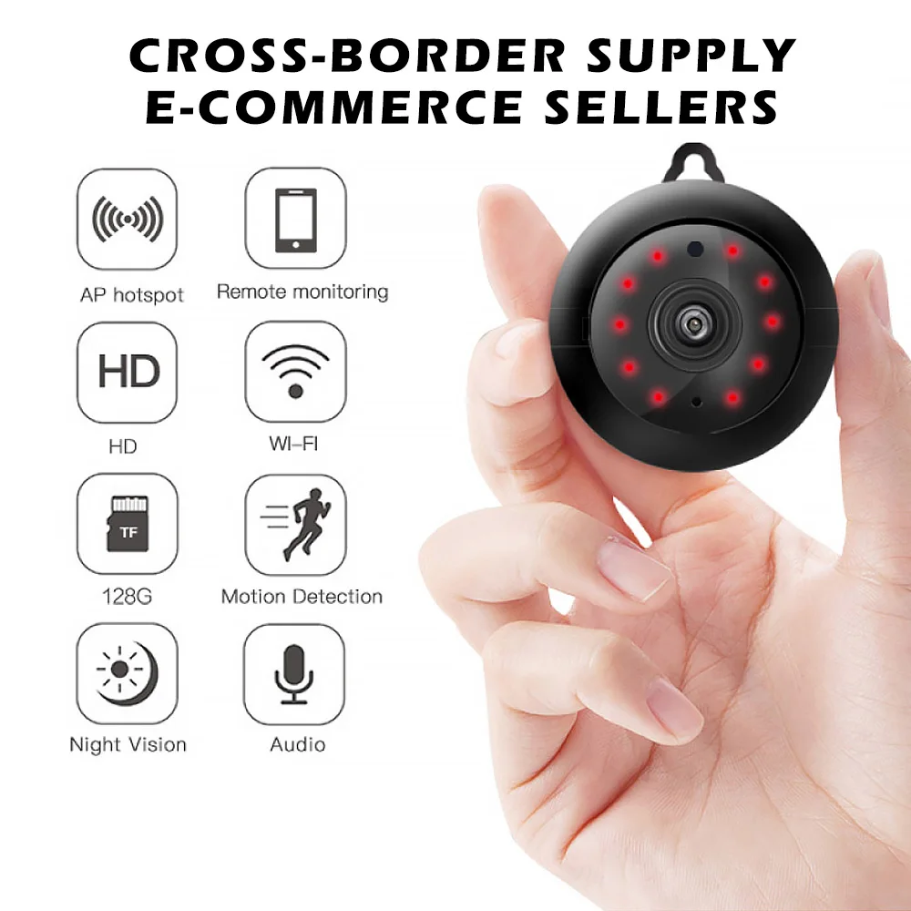 Мини-камера безопасности, Wi-Fi, ip-камера HD, широкоугольная беспроводная камера наблюдения, светодиодный ИК, ночное видение и видео, обнаружение движения