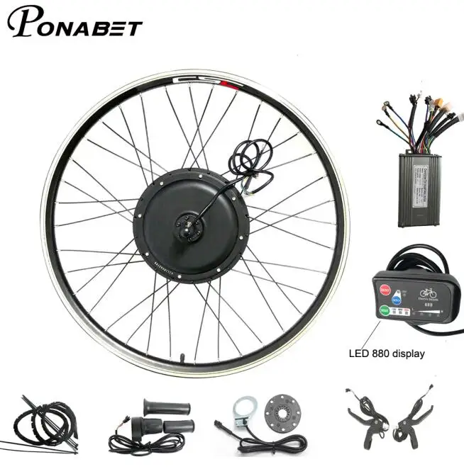 29 inch LED880 Конверсия Ebike задний мотор колесо комплект 20 24 26 27,5 28 29 дюймов 700C 48 1500W регенерации электродвигатель для велосипеда Bluetooth - Цвет: 29 inch LED880