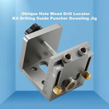 

Deluxe 57PCS Oblique Hole Wood Drill Locator Kit Drilling Guide Puncher Doweling Hole Saw Jig System Woodworking Tools Sale