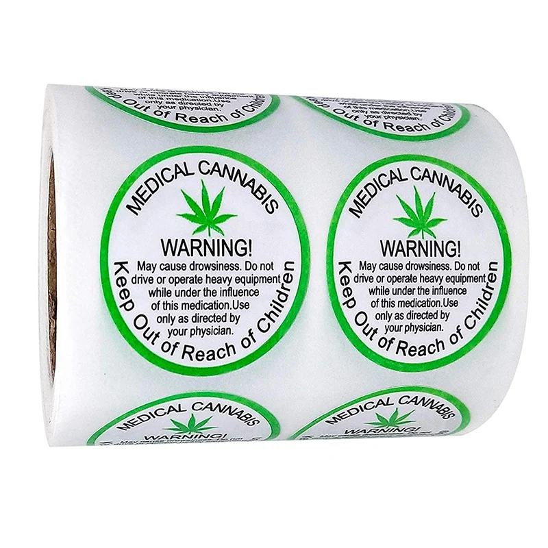 

Contains Generic Medical Cannabis Warning Labels Keep Out of Reach of Children, 1.5" Round Adhesive Warning Stickers - 500pcs