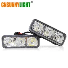 СВЕТОДИОДНЫЙ DRL Водонепроницаемый автомобиля высокого Мощность Алюминий светодиодный Габаритные огни DC 12 В ксенон белый 6000 К супер яркий 1 комплект дальнего света