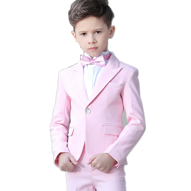 

Boy's Suits Slim Fit Pink Kid Children Wedding Custom Made Blazer Boys Groom Tuxedo 2 Pieces Set (Jacket+Pants)