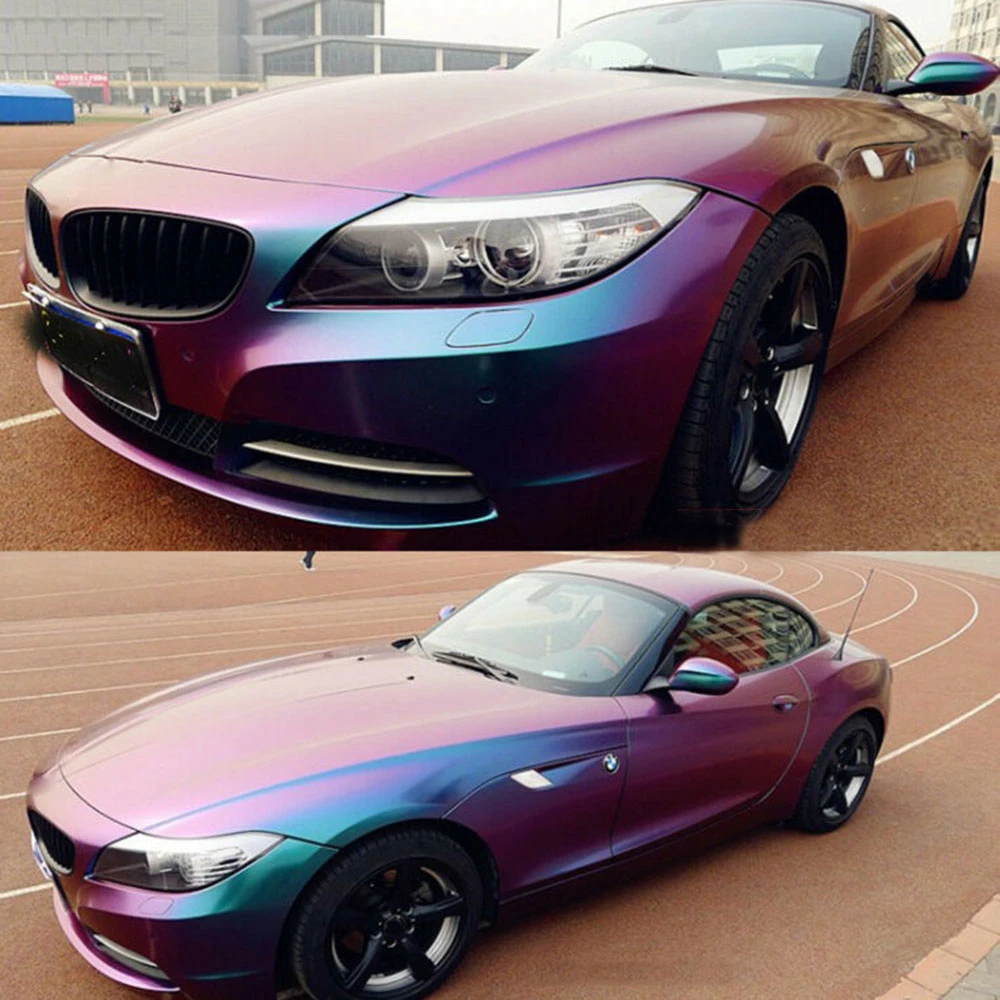 12 60inch Cool Car Wrap Glossy Flat Chameleon Vinyl Sticker Green Purple Hd Brand New And High Quality Aliexpress