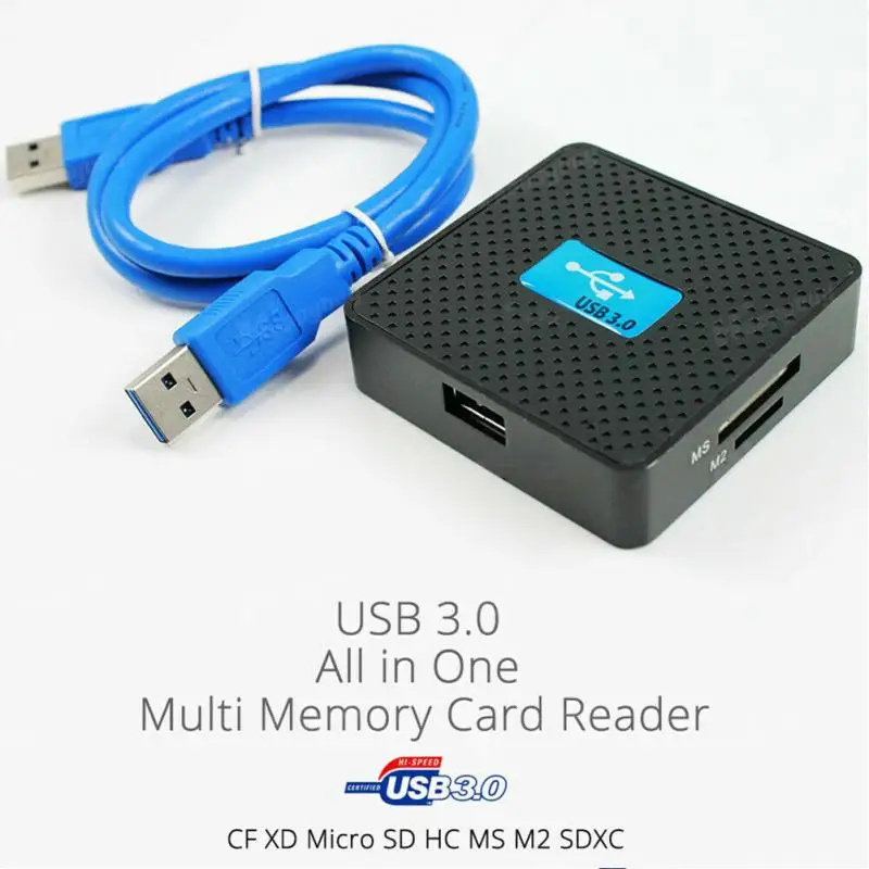 Высококлассный USB 3,0 кард-ридер для ПК/ноутбука/MS/SD/M2/TF флэш-карт памяти красочный адаптер Все в 1 кард-ридер с кабелем