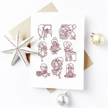 

6x8 inch Leisurely Girl Clear Stamps For DIY Scrapbooking Paper Cards Handmade Decorative Stempels Silicone Seals New Crafts