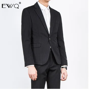 

EWQ / Stripe Small Suit For Male Loose Coat 2020 Spring Fashion New Self-cultivation Trend Men's Smart Casual Blazer Jacket 0064