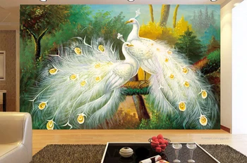 

[Self-Adhesive] 3D White Peacock WG129 Wall Paper mural Wall Print Decal Wall Murals Belly