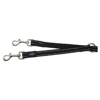 

Rogz Utility Large 3/4" Fanbelt Reflective 13" Long Split Dog Leash, Black