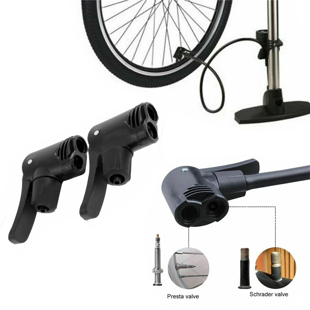 2pc Schrader/Presta Valve Bicycle Tire Tyre Air Pump Inflator Connector Head