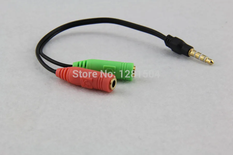 Universal Male to 2 Female 3 5mm AUX Extension Headphone Mic Audio Splitter Cable Y Splitter Adapter for HTC One for iPod MP3