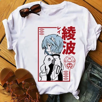 

Kawaii Ayanami Rei Funny Anime T shirt men white casual short sleeve tshirt homme manga eva unisex Harajuku streetwear teeshirt