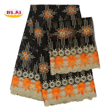 

NIAI African Wax Lace Fabric Hot Sale Latest Arrival Wax Lace Guipure Cord Lace Fabric For Nigerian Wedding Party XY3135B-5