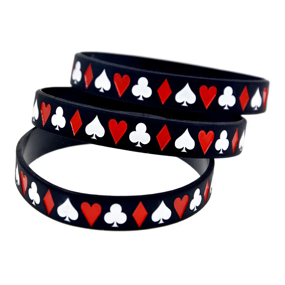 Poker Style Hip-hop silicone wristband For Man And Women