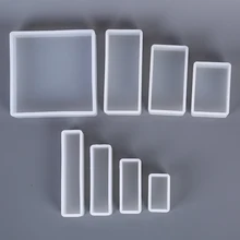 Прямоугольная полупрозрачная силиконовая форма для изготовления ювелирных изделий, УФ-отверждаемая эпоксидная смола, декоративное ремесло