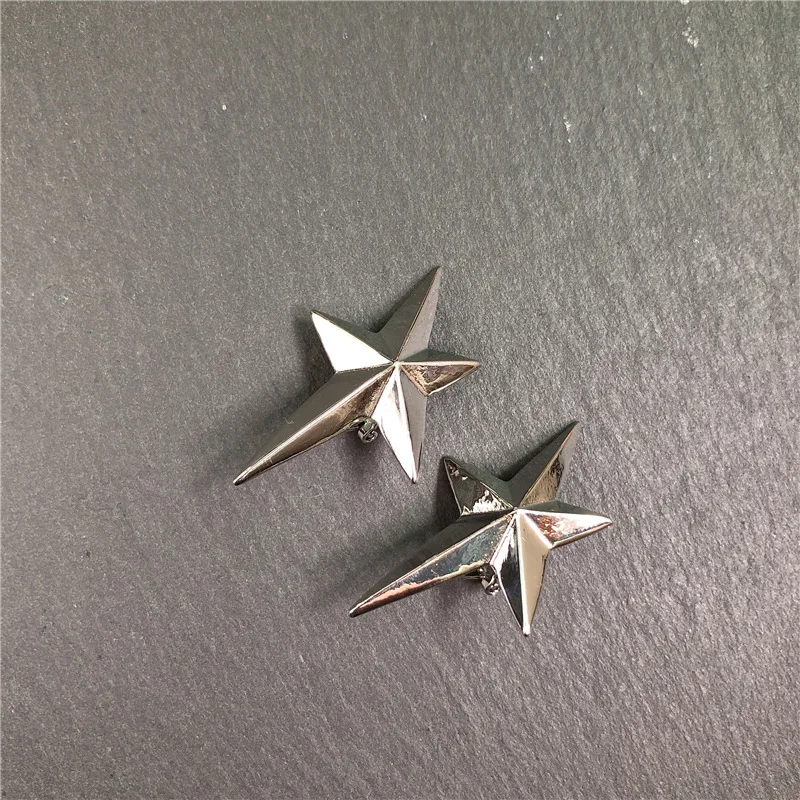 Сексуальные простые металлические несимметричные серьги-клипсы в форме звезды для женщин и девушек, геометрические золотые серебряные серьги-клипсы - Окраска металла: sliver