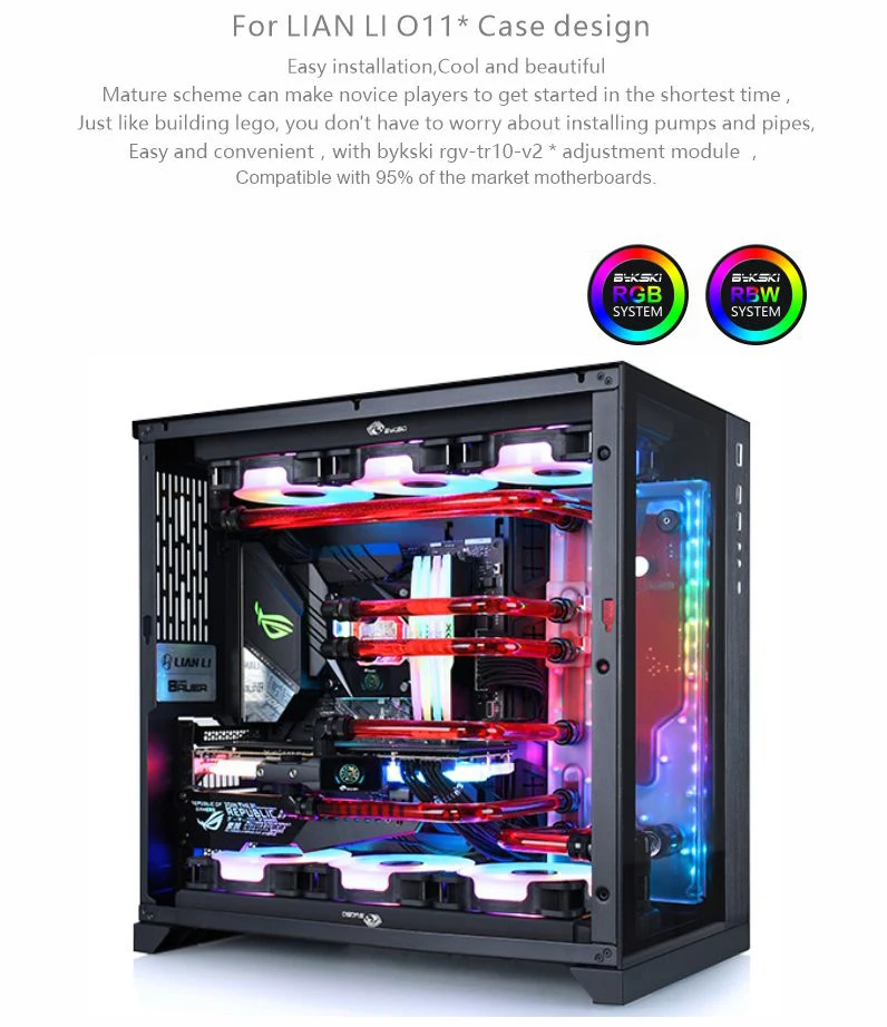 Bykski Rgv-lan-o11-d360,distro Plate For Lianli O11 Case,waterway