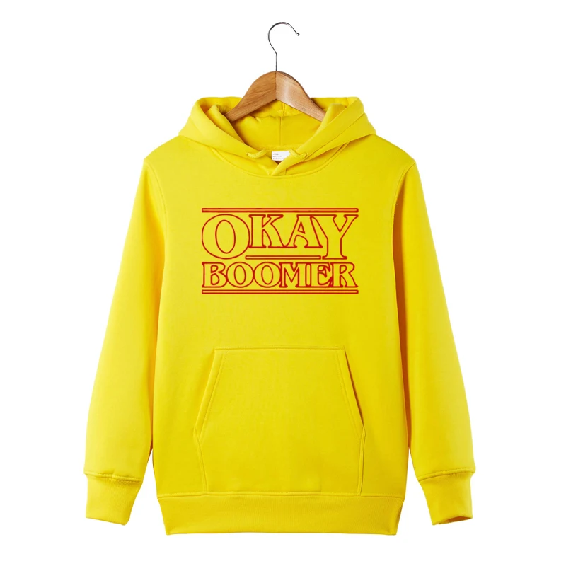 Толстовка унисекс с капюшоном и принтом OKAY BOOMER
