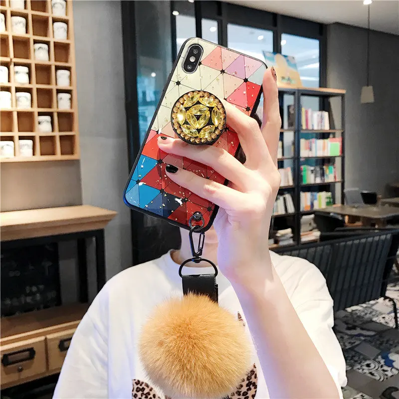 Роскошный чехол для samsung Galaxy s10 s8 s9 note8 note9 цветной Алмазный телефона с шариком