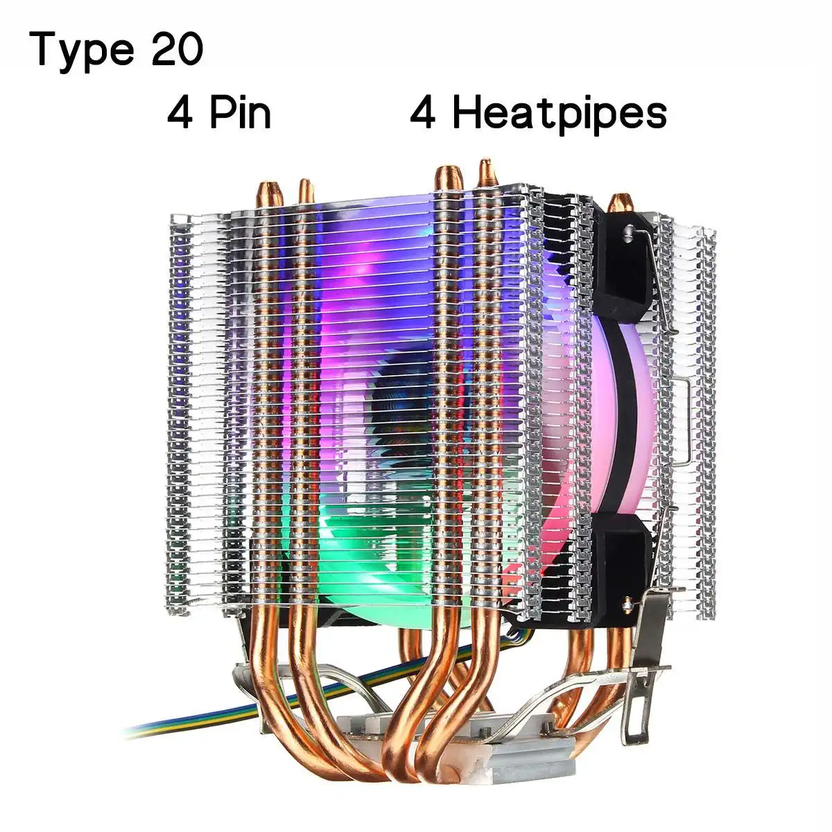 Процессор охлаждающий вентилятор радиатора 2/4/6 Медь с тепловым стержнем heat pipe 3/4Pin RGB Вентилятор Кулер для Intel 775/1150/1151/1155/1156/1366 и AMD все платформы