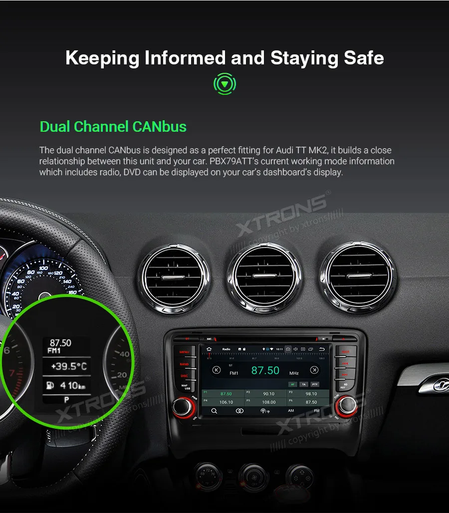 Cheap XTRONS Android 9.0 PX5 Octa Core GPS Navigation Radio Car DVD Player OBD for Audi TT MK2 8J 2006 2007 2008 2009 2010 2011 2012 21