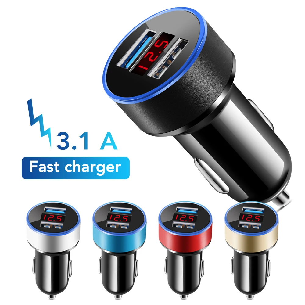 Автомобильное зарядное устройство с двумя портами USB для прикуривателя Hyundai Creta I10