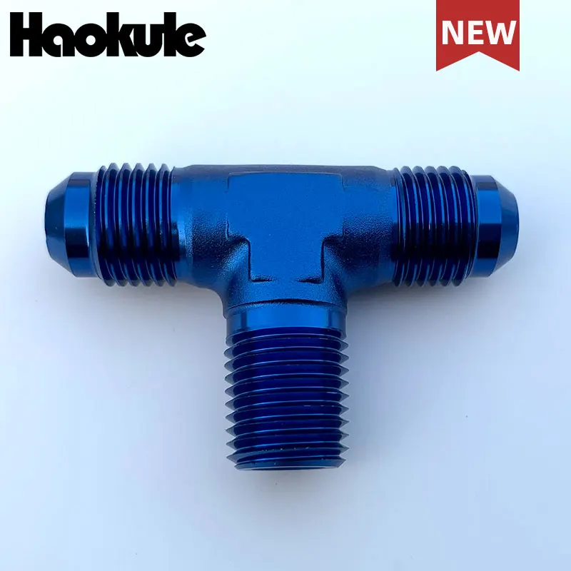 Производительность AN6-AN6-1/4'npt тройник с NPT стороной 6AN с 1/4 ''NPT алюминиевые фитинги и адаптеры синий
