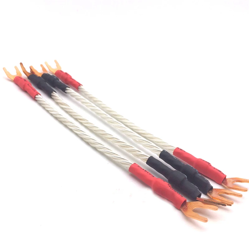 4 шт. Hi-Fi посеребренные Джампер-кабели из чистой меди Y spade к plug Bridge Jumper Audio cable |